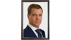 Портрет Медведева Д. А. 35х50 см, рама под орех