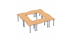 Комбинация столов для групповых занятий 2588х2468х580/820 мм